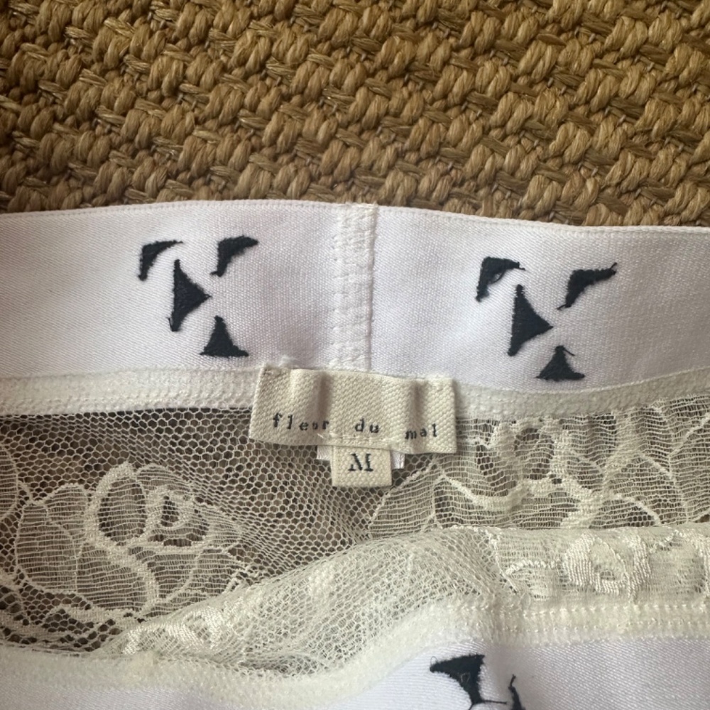 Fleur Du Mal Ivory Bouquet Lace Boxer Brief - Picture 2 of 5